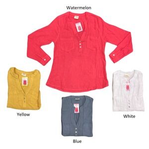 NWT Women' MOTE Watermelon V-Neck Blouse Size Large